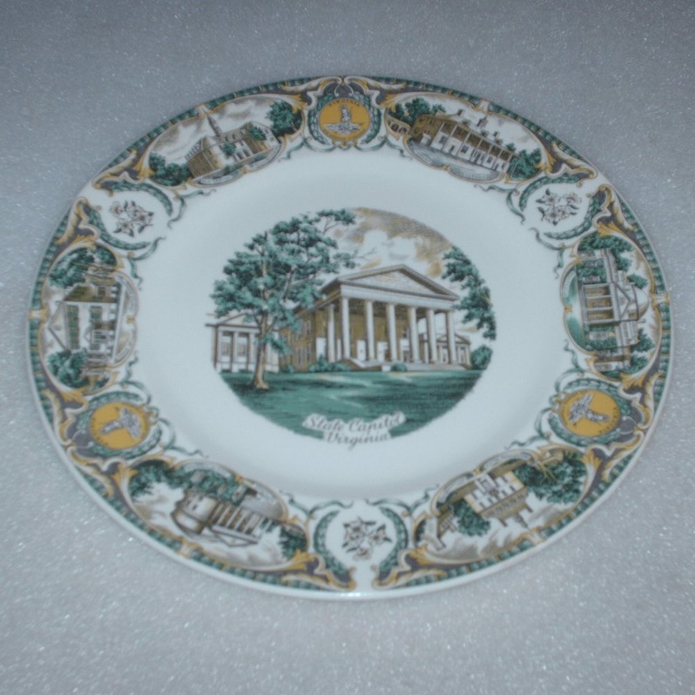 Antique Virginia State Capitol plate by Salem China Co.